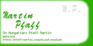 martin pfaff business card
